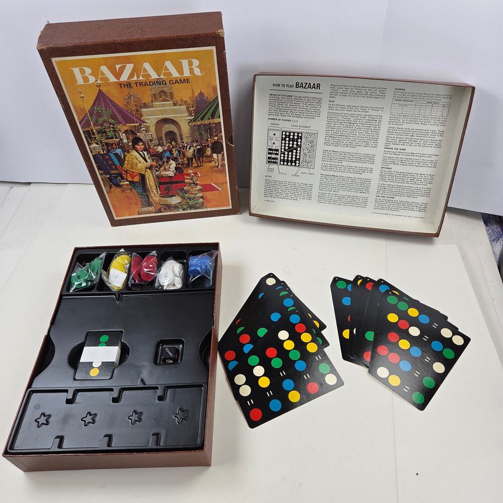Vintage 1967 3M Bazaar The Trading Game Complete Bookshelf Board Game